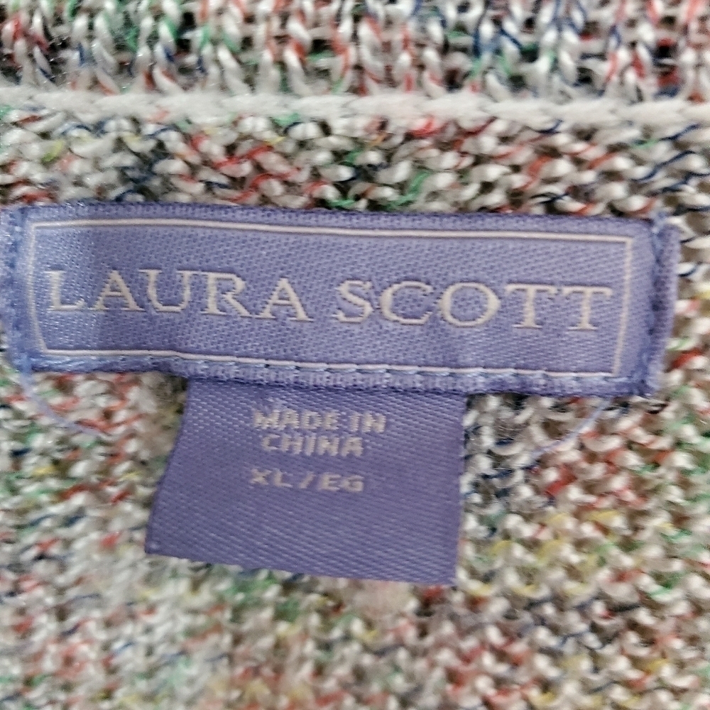 Laura Scott Ribbed Knit Confetti Colored Soft Sweater Size XL - Picture 6 of 10